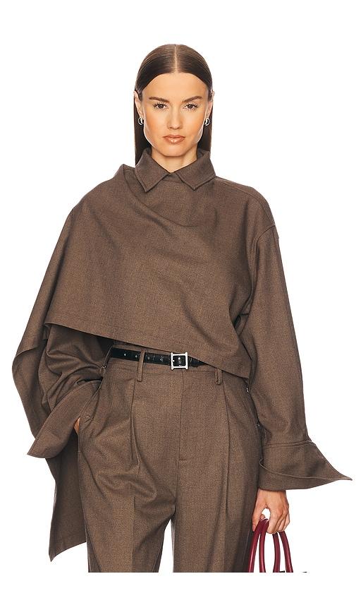 helsa the left bank layered shirt in brown.