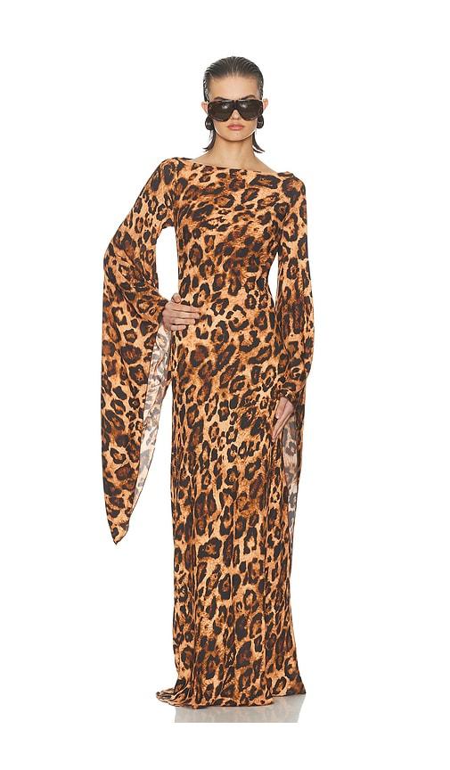 helsa the rosalind dress in brown.