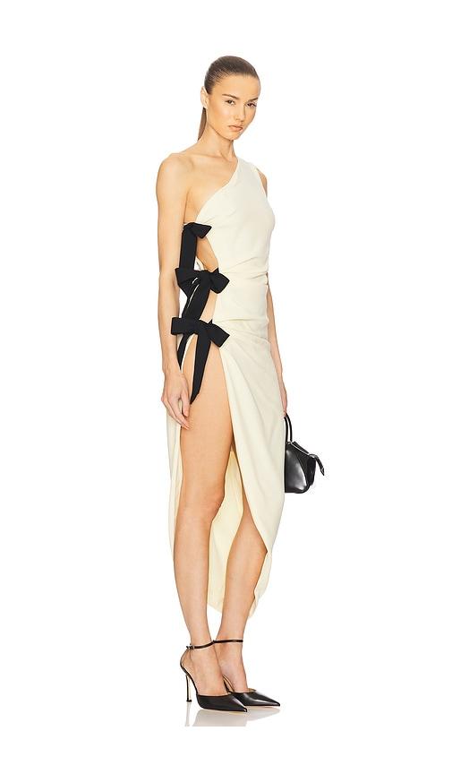 helsa the seline dress with bows in yellow. - size l (also in s, m, xl)