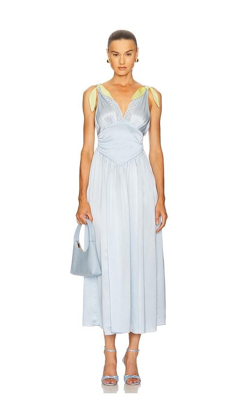 helsa the silk celeste dress in baby blue.