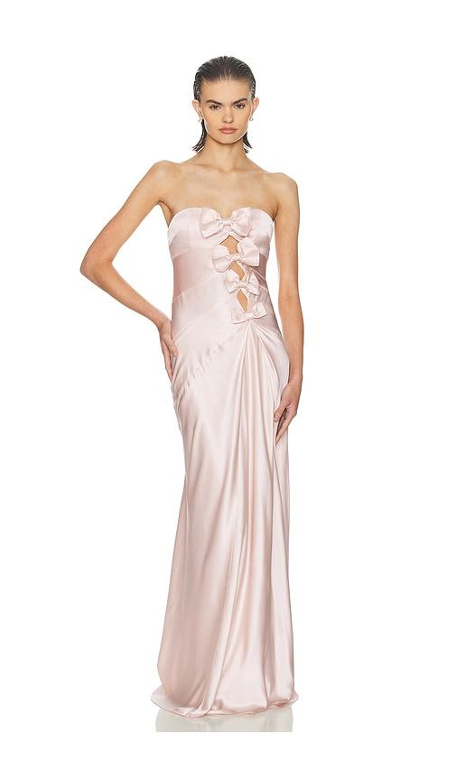 helsa the silk faye dress in blush.