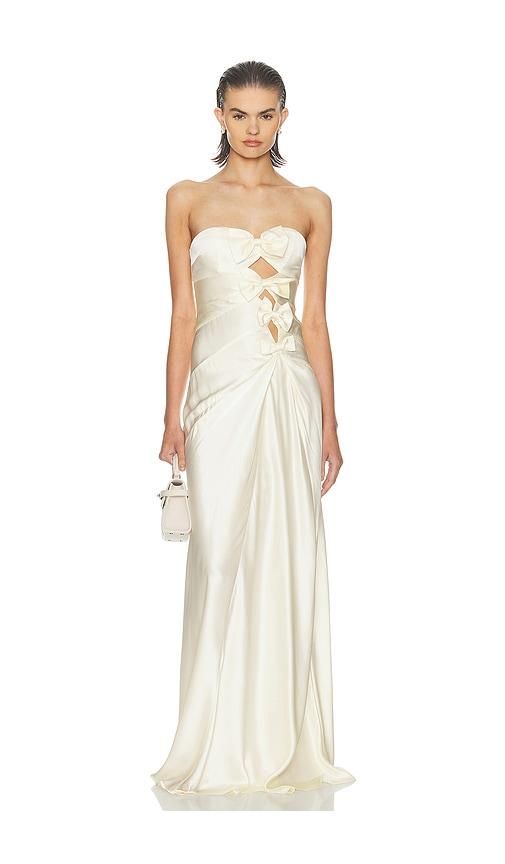 helsa the silk faye dress in ivory.