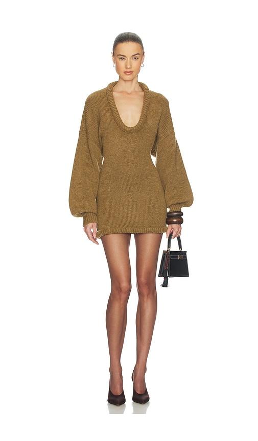 helsa vilde micro mini dress in olive.