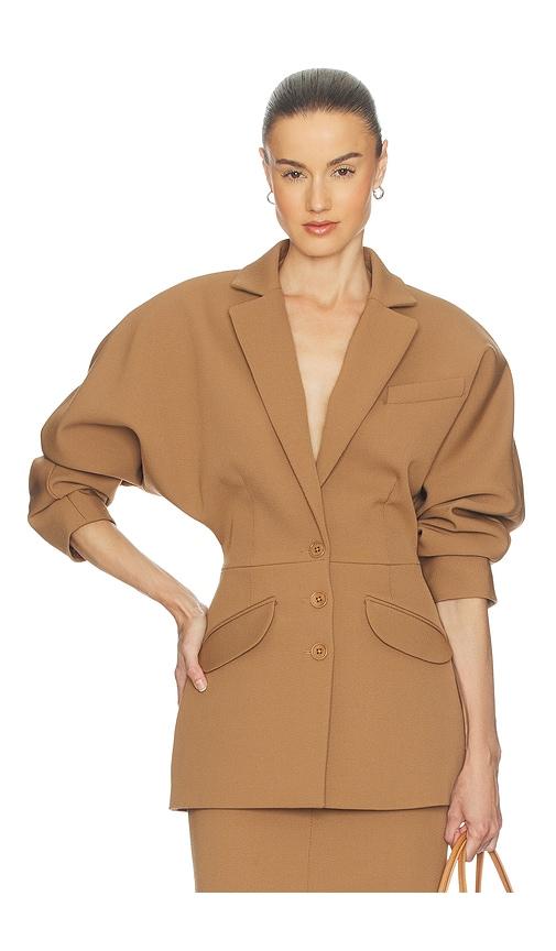 helsa vintage dolman blazer in tan.