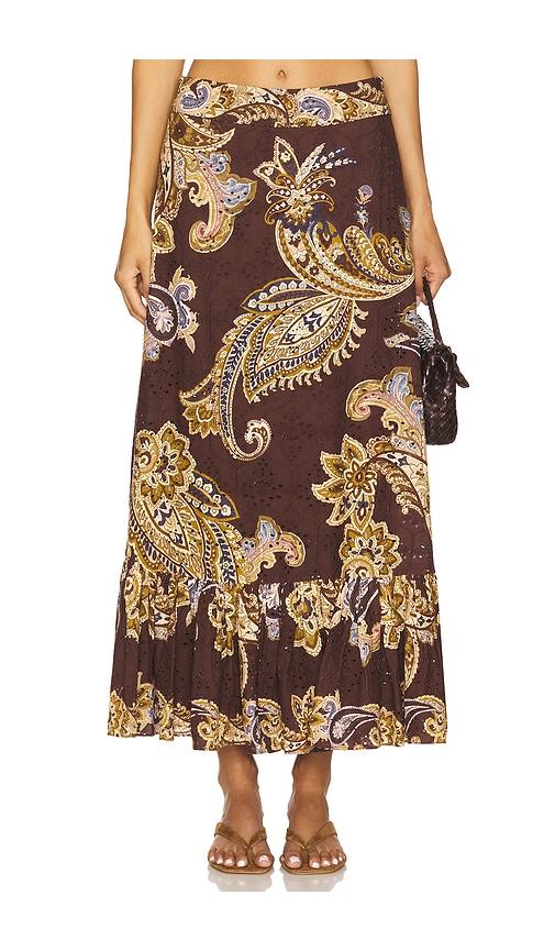 hemant and nandita a line ankle length skirt in chocolate.