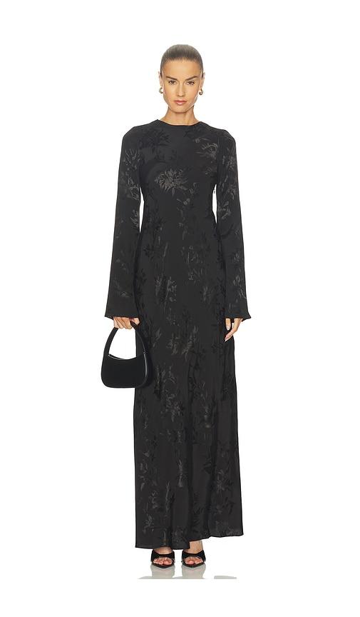 hemant and nandita back ties maxi dress in black.
