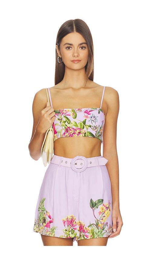 hemant and nandita bandeau top in lavender.