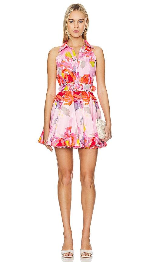 hemant and nandita belted mini dress in pink.