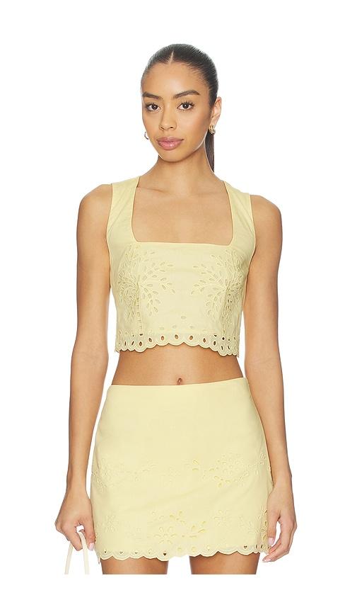 hemant and nandita boxy top in yellow.