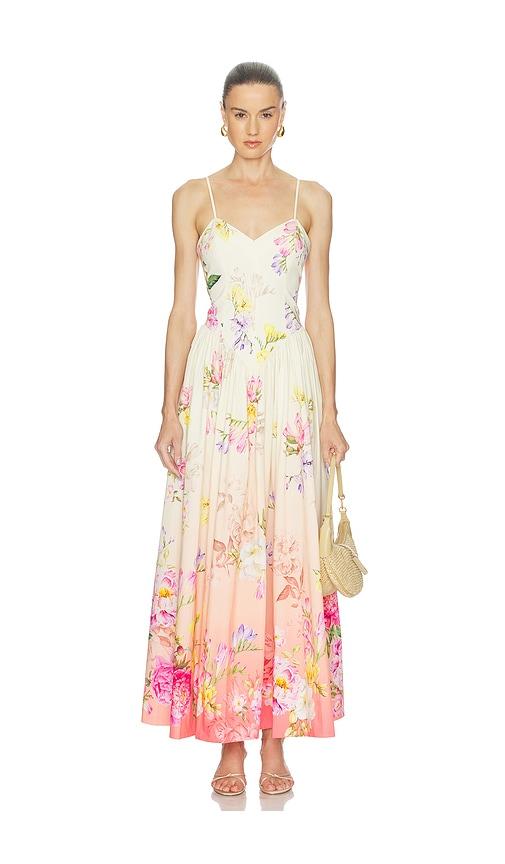 hemant and nandita corseted maxi dress in lemon.
