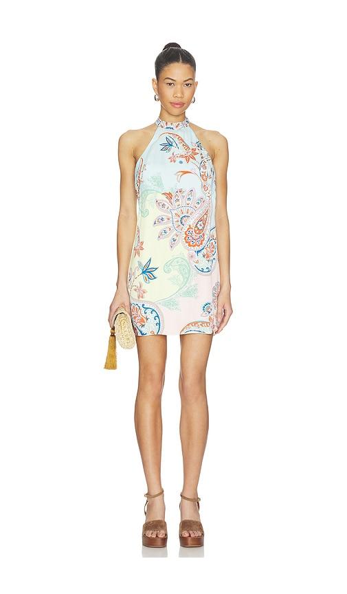 hemant and nandita halter mini dress in baby blue.