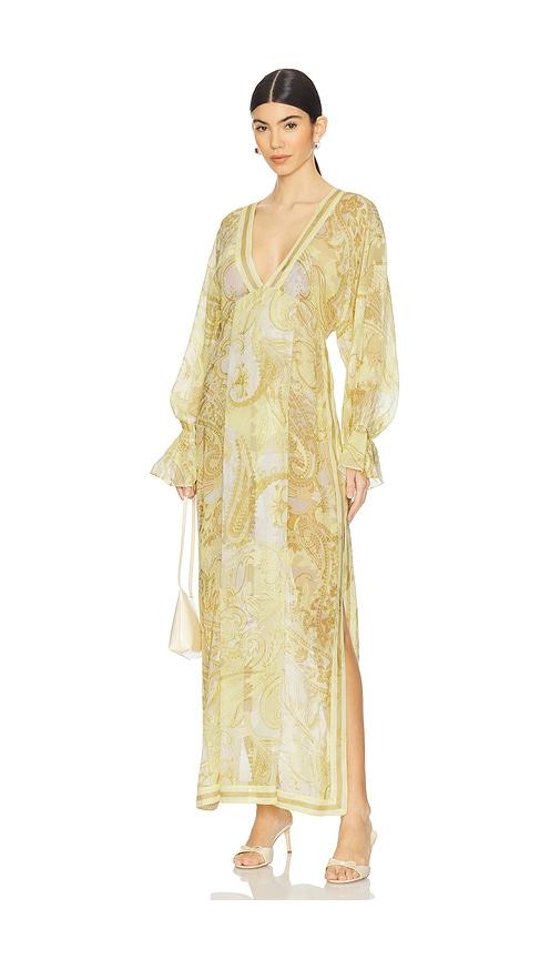 hemant and nandita kaftan without slip in yellow.