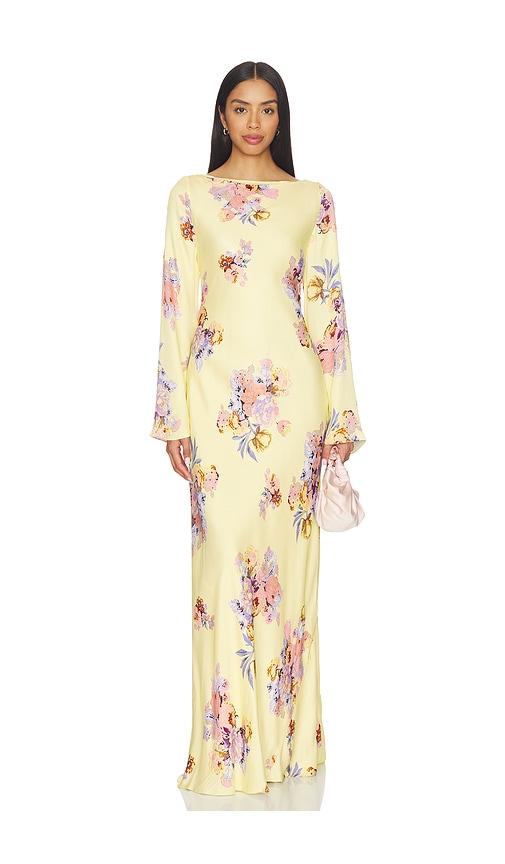 hemant and nandita maxi dress in lemon.