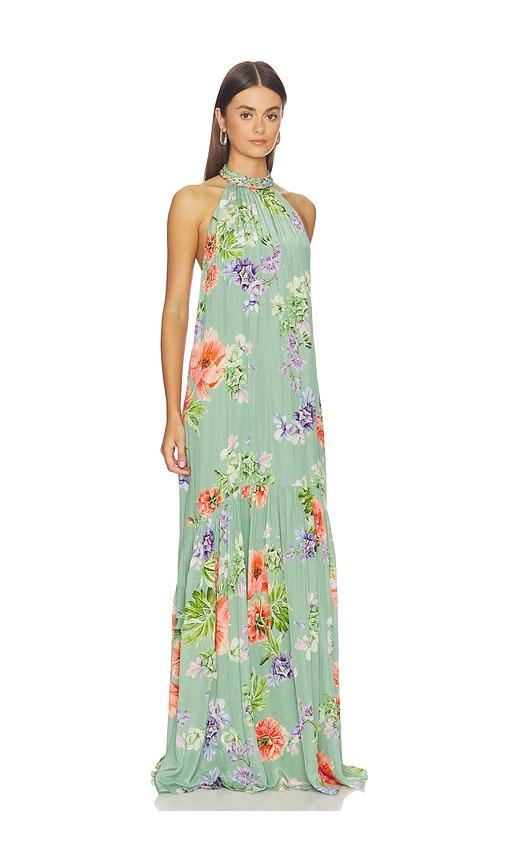hemant and nandita maxi dress in sage.