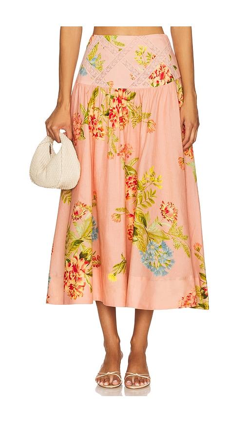 hemant and nandita midi skirt in blush.