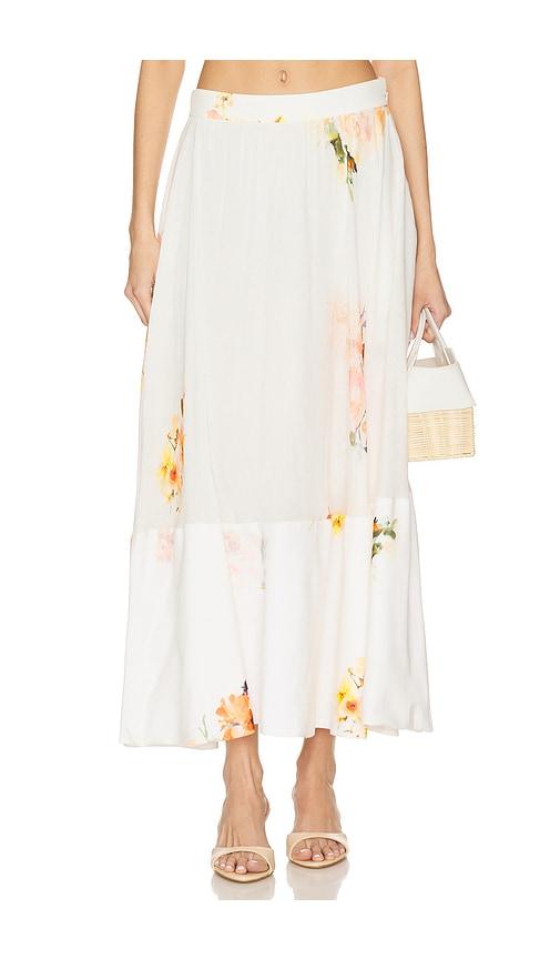 hemant and nandita midi skirt in ivory.