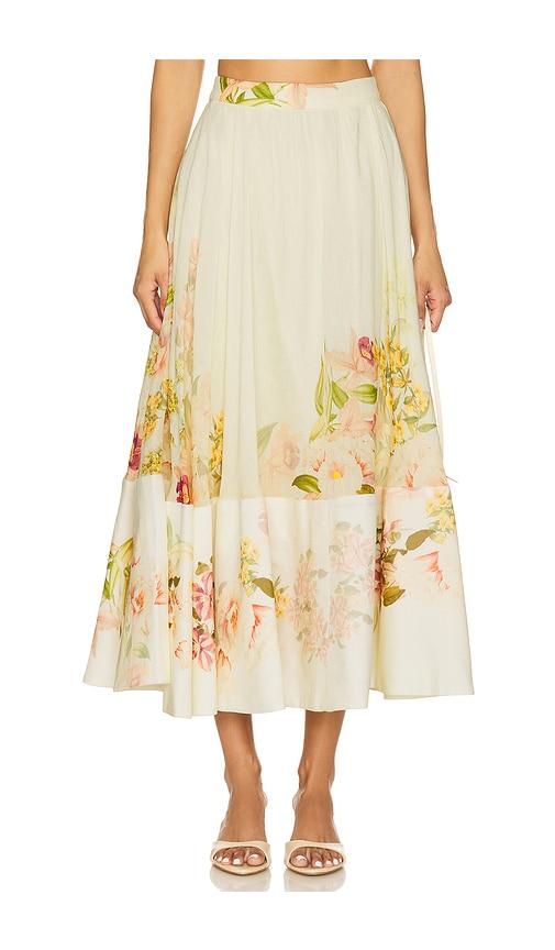 hemant and nandita midi skirt in lemon.