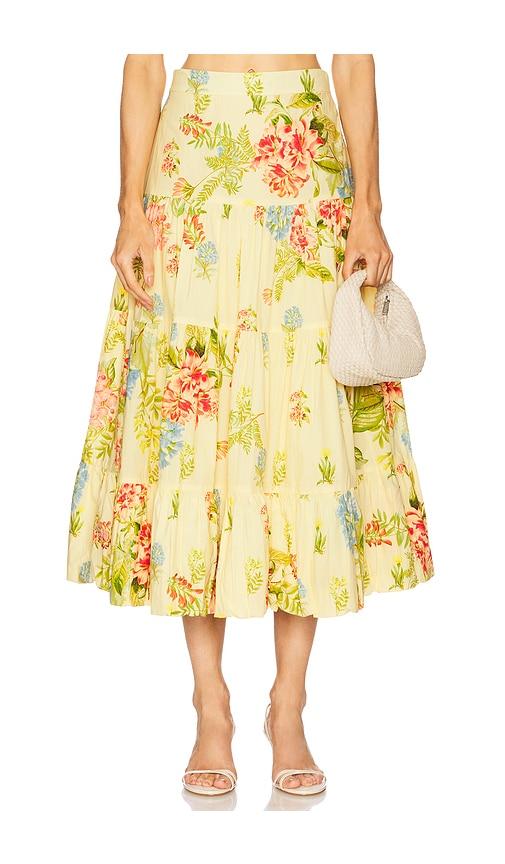 hemant and nandita midi skirt in lemon.