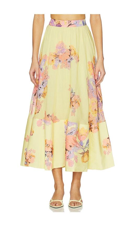 hemant and nandita midi skirt in lemon.
