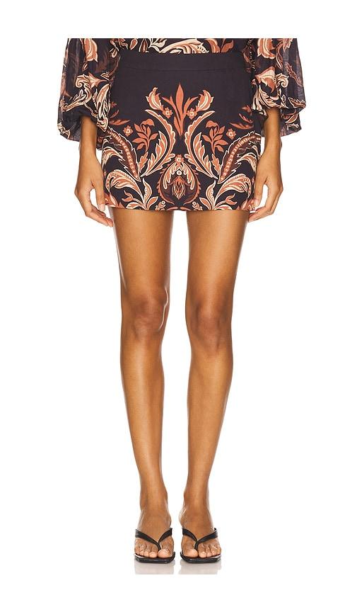 hemant and nandita mini skirt in chocolate,rust.