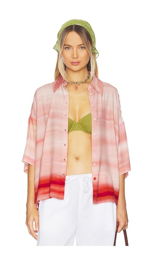 hemant and nandita oversized shirt in red,blush.