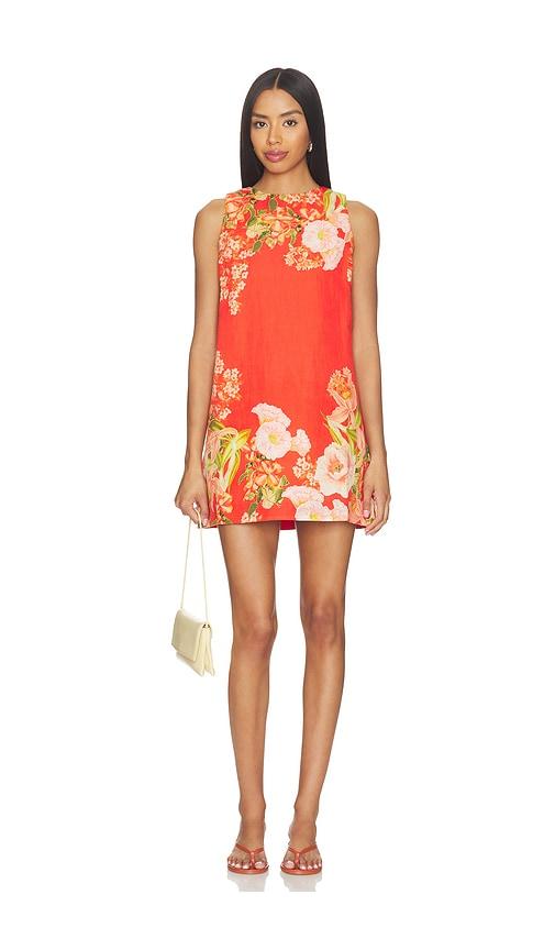hemant and nandita shift mini dress in orange.