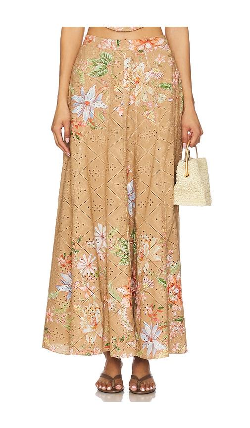 hemant and nandita x revolve long skirt in tan,neutral.