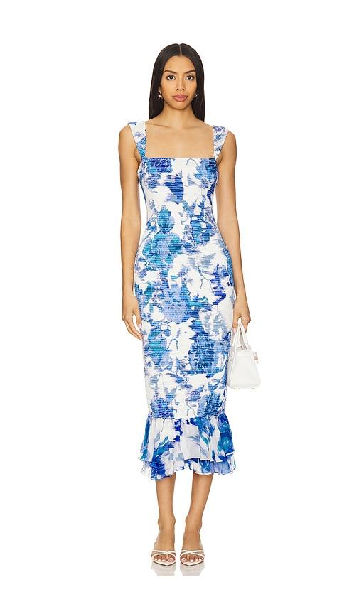 hemant and nandita x revolve midi dress in blue.
