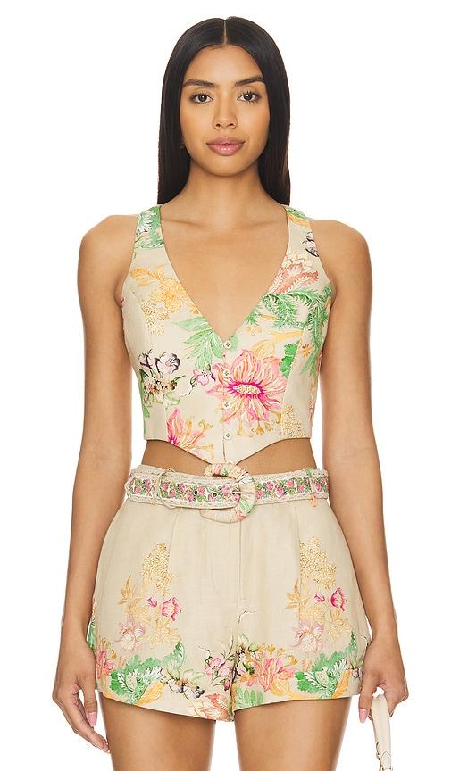 hemant and nandita x revolve pahi linen vest in beige.