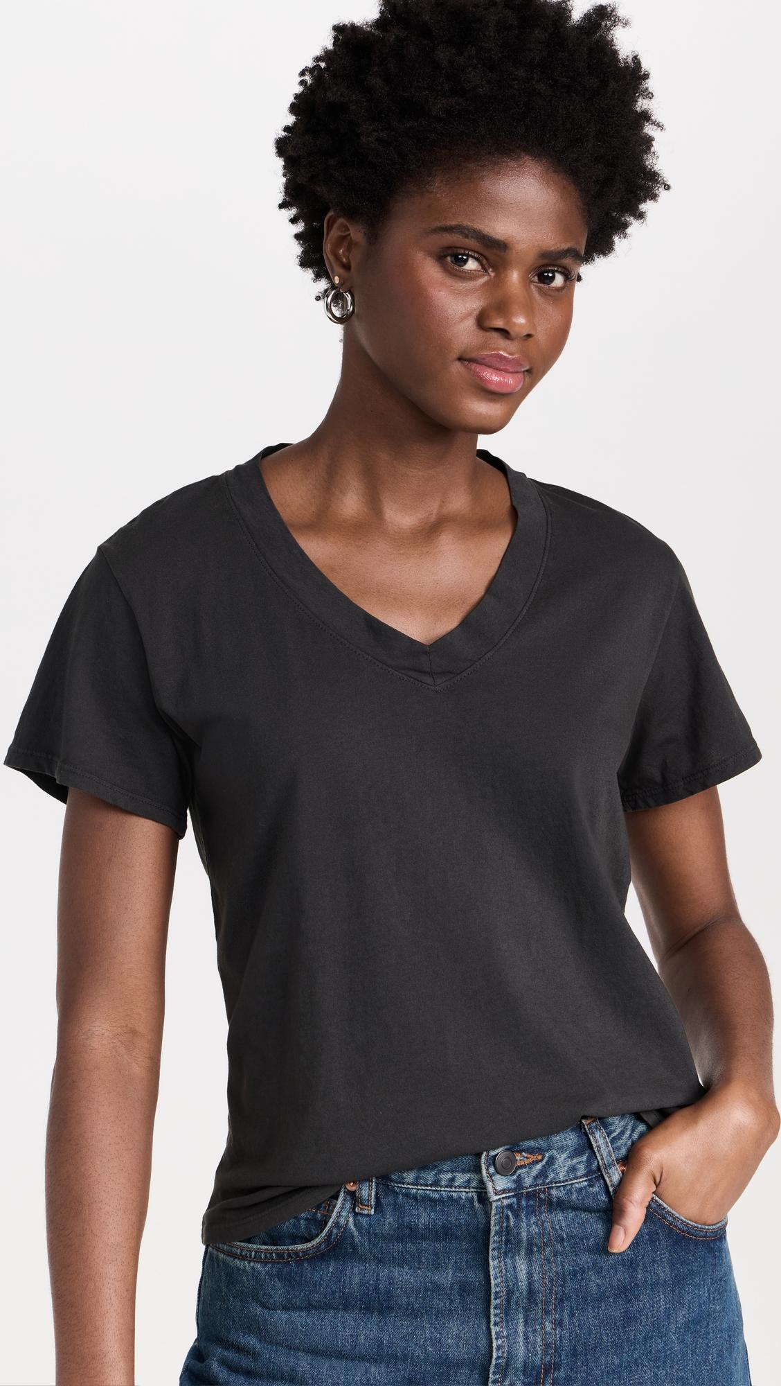hendrix cotton boxy v neck tee