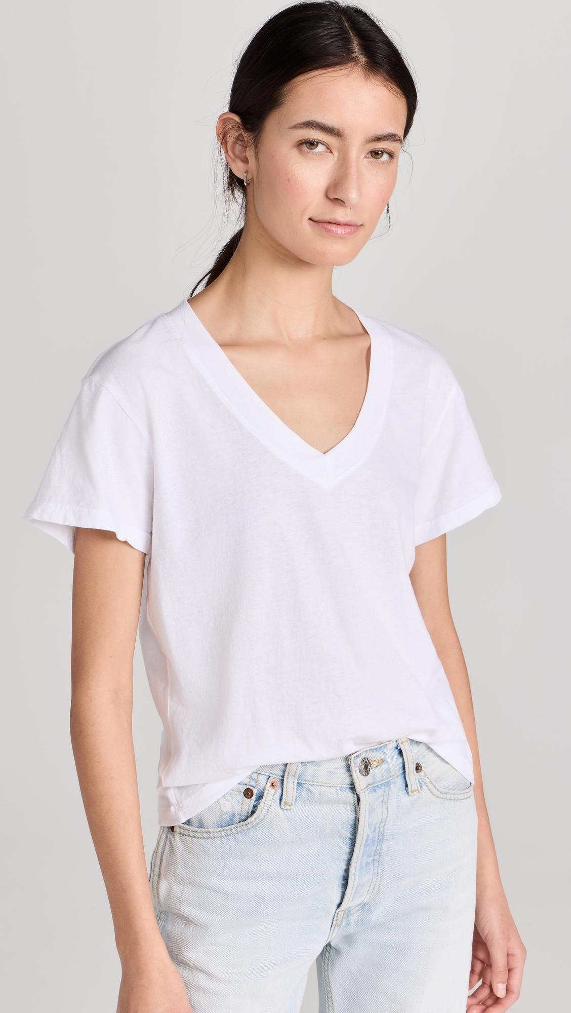 hendrix cotton boxy v neck tee