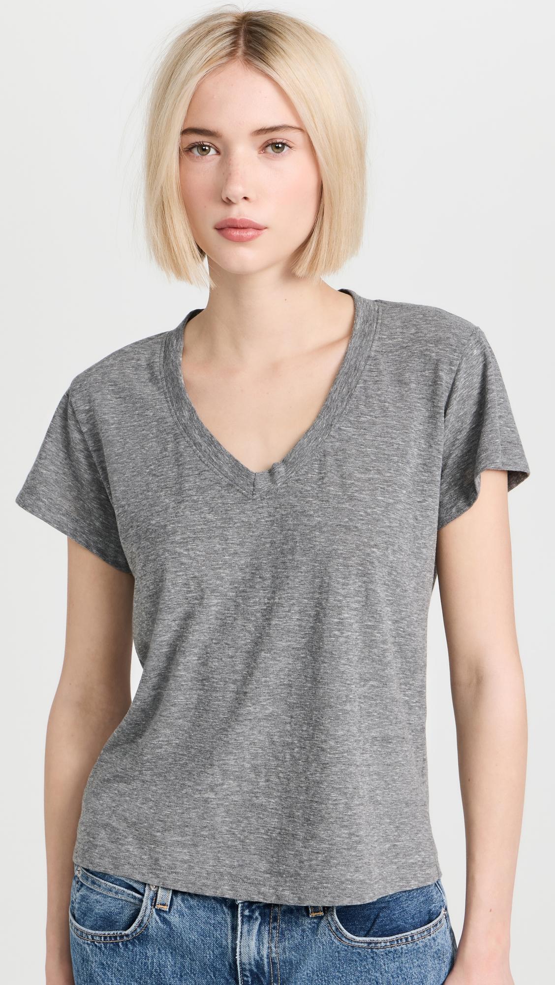 hendrix cotton boxy v neck tee
