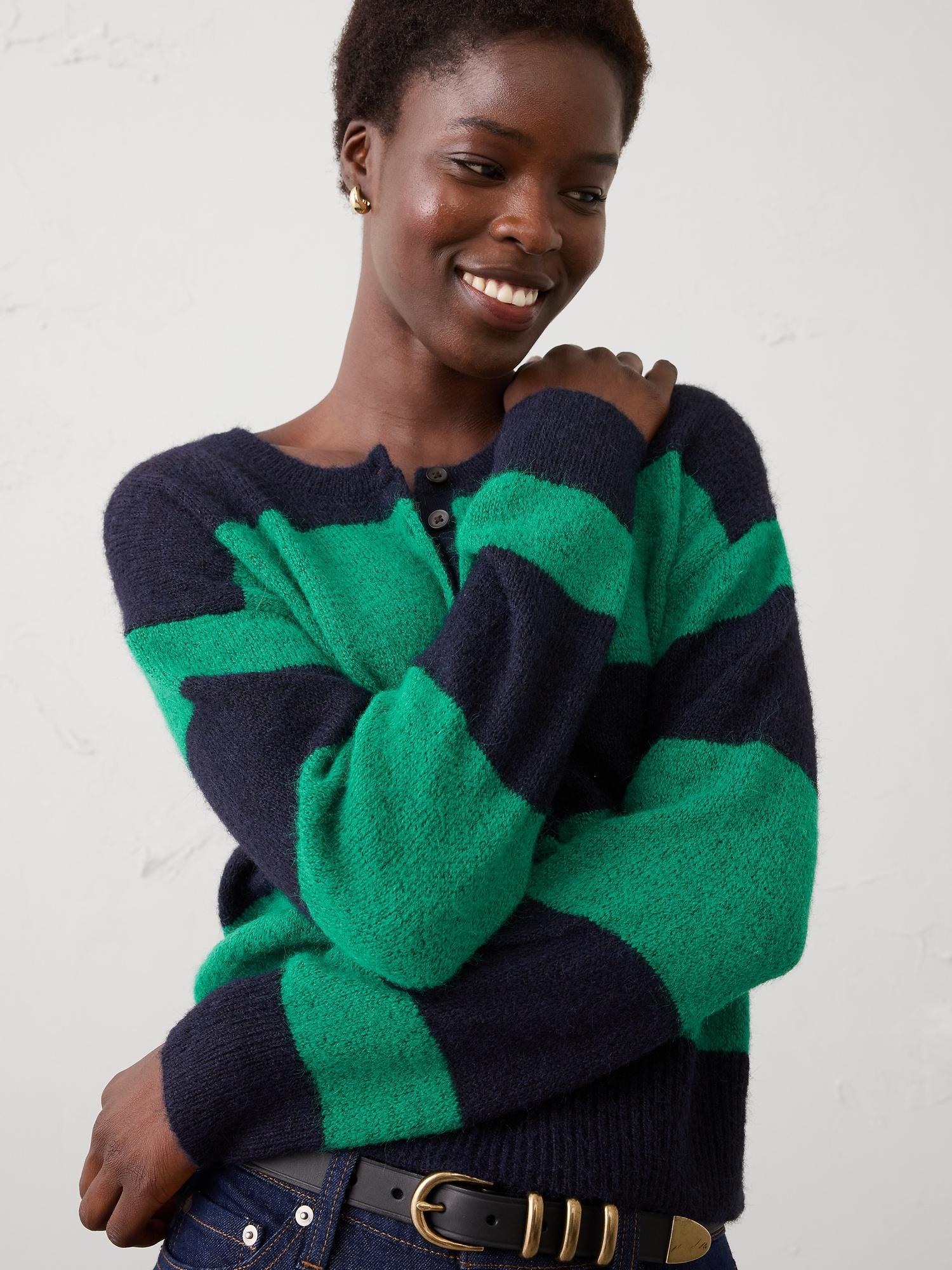 henley brushed pullover sweater