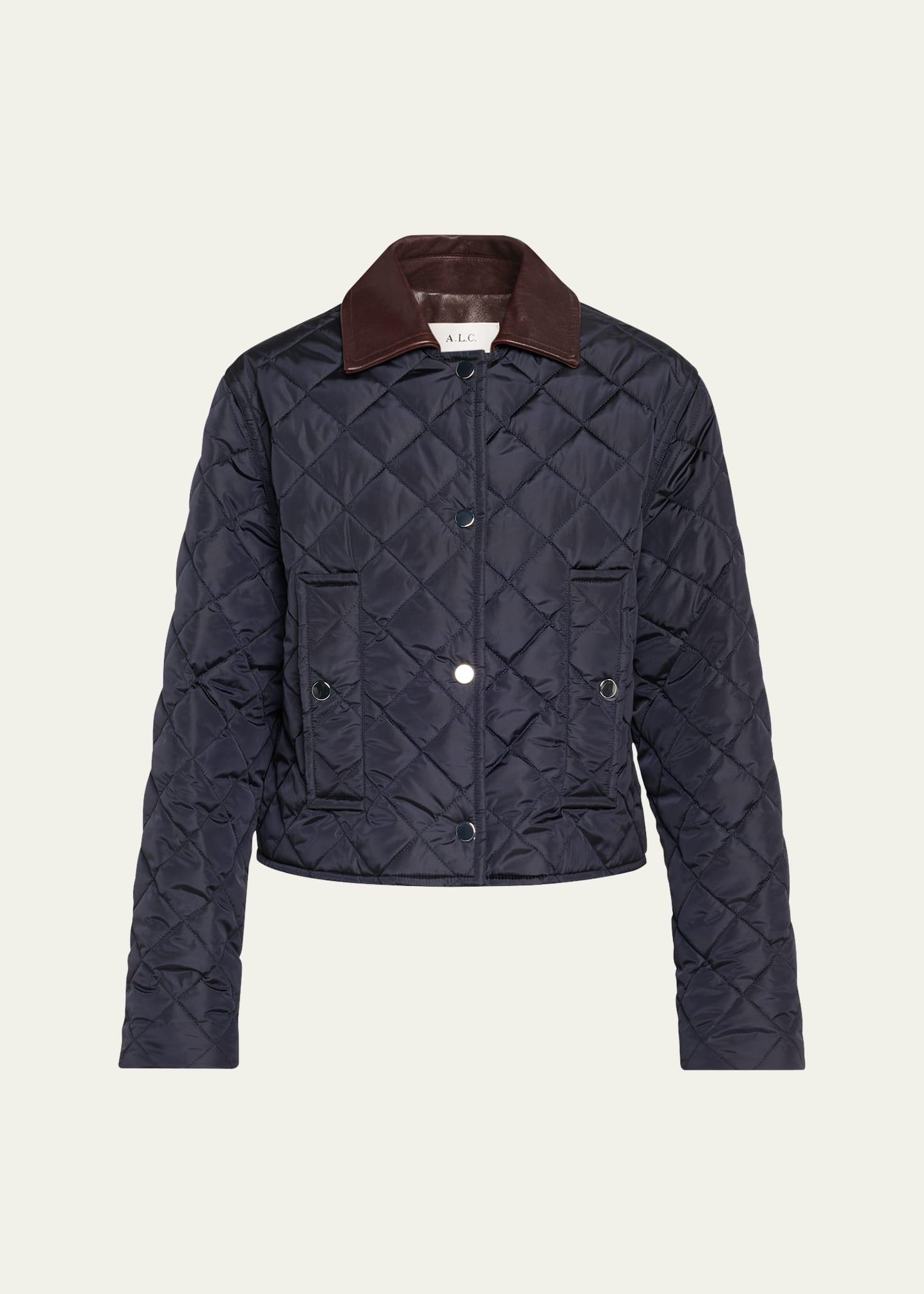 henri quilted contrast collar jacket