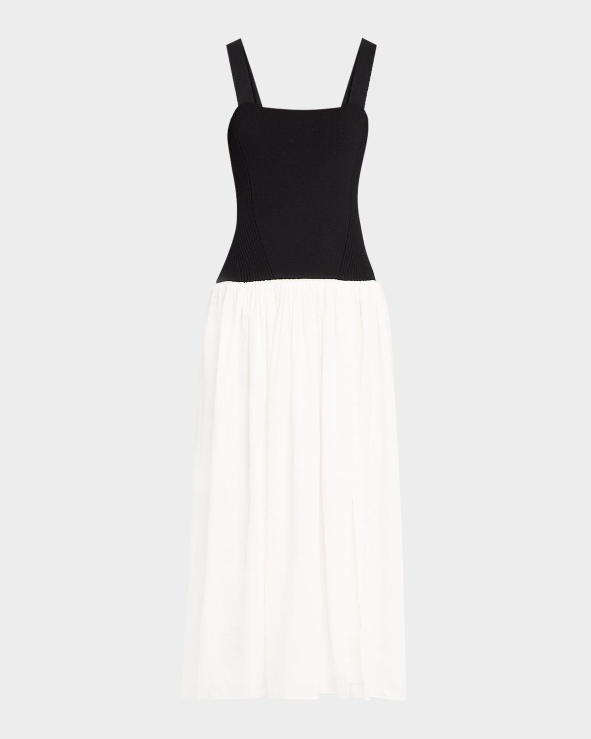 henriette mixed-media tank top dress