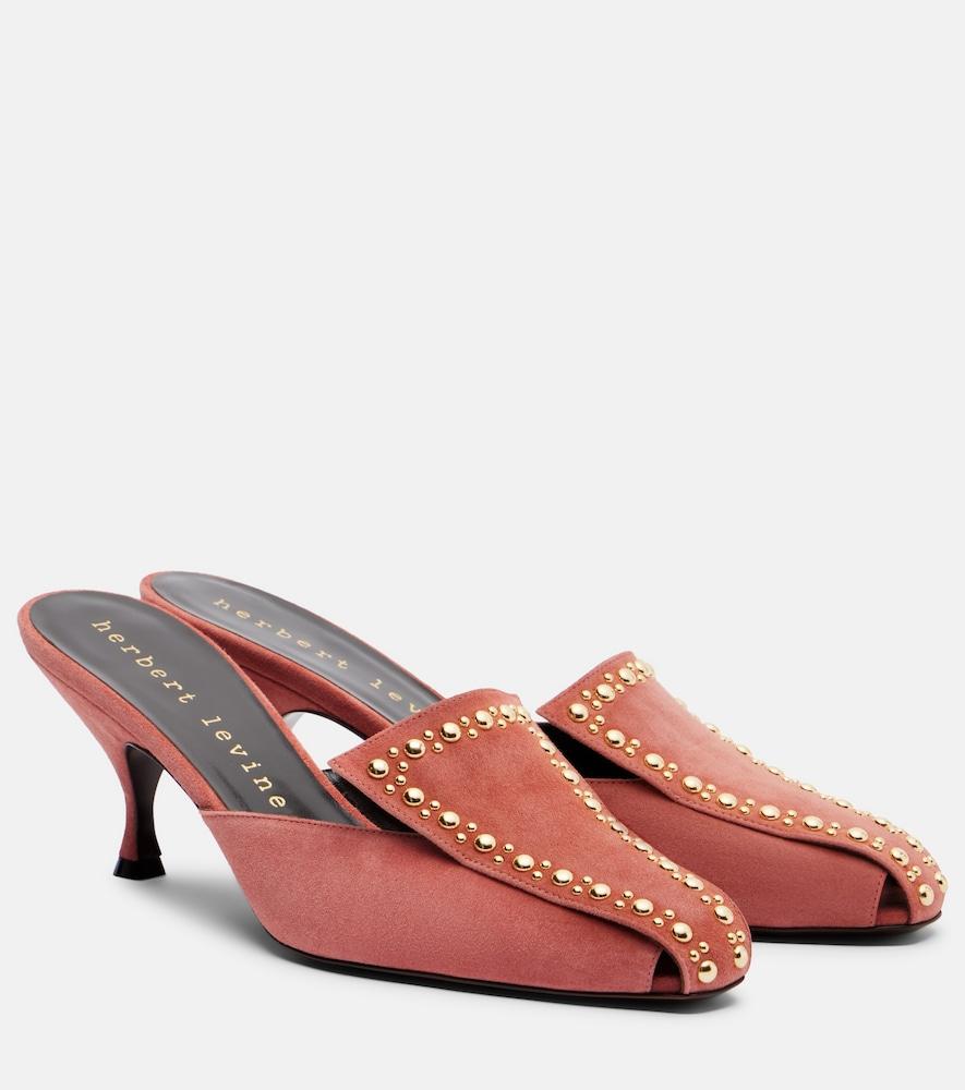 herbert levine bright idea 70 embellished suede mules
