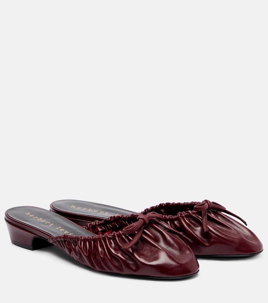 herbert levine gather around patent leather mules