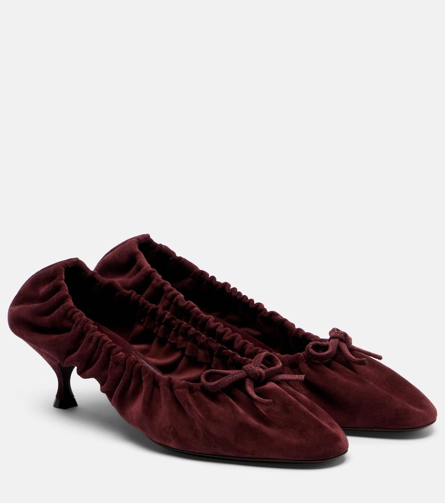 herbert levine gather around ruched suede pumps