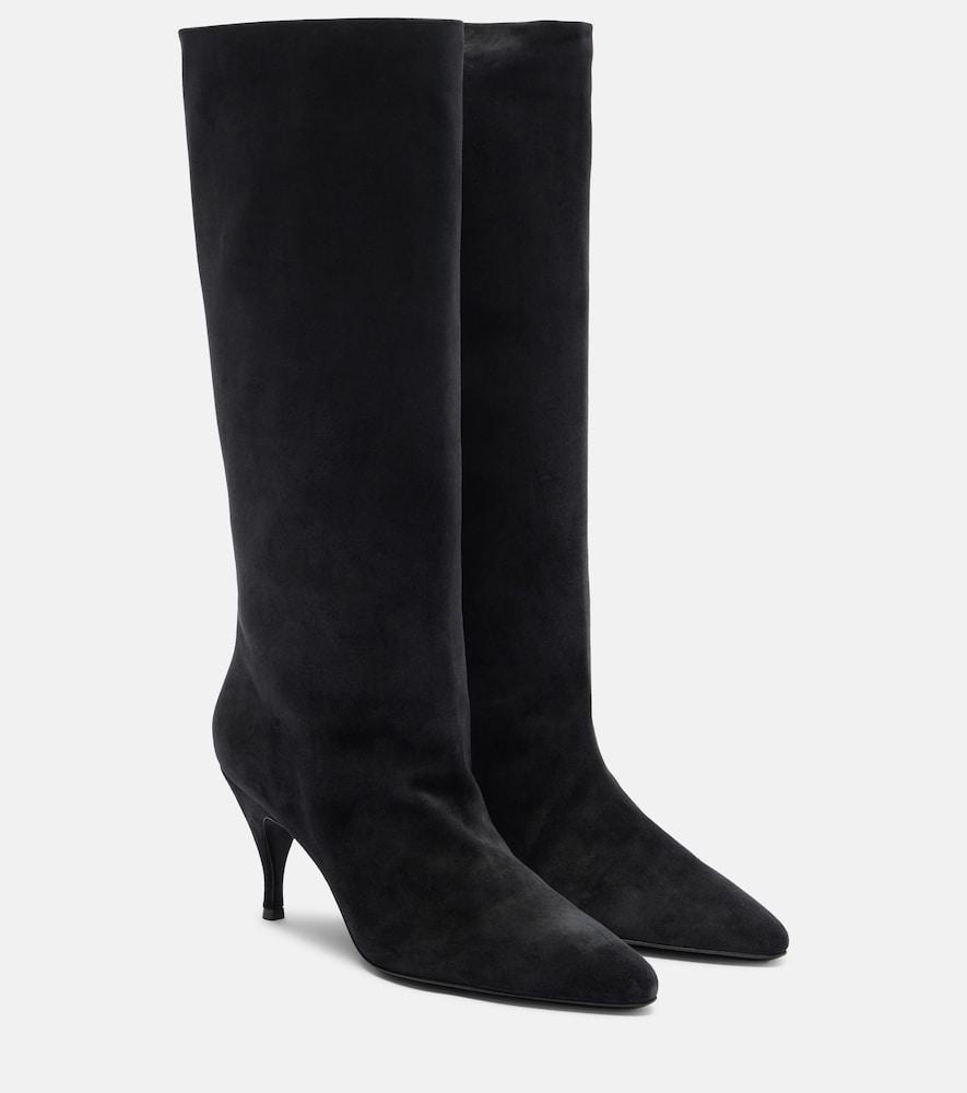 herbert levine silhouette suede knee