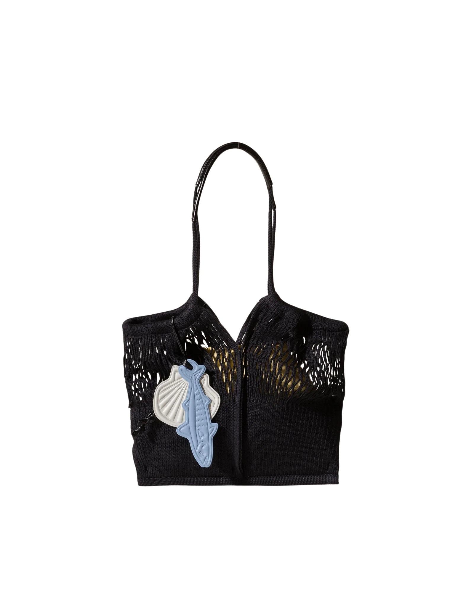 hereu calella filt s charm black cotton lambskin bag - women