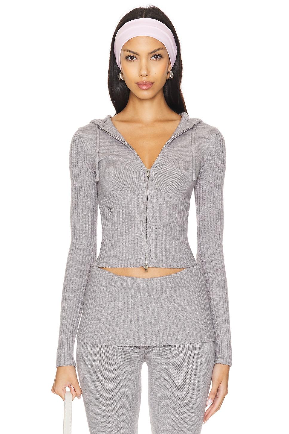 heritage cloud knit hoodie in rain cloud