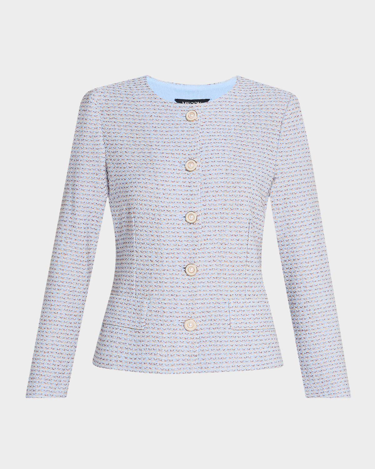 heritage fit tri-color tweed knit jacket