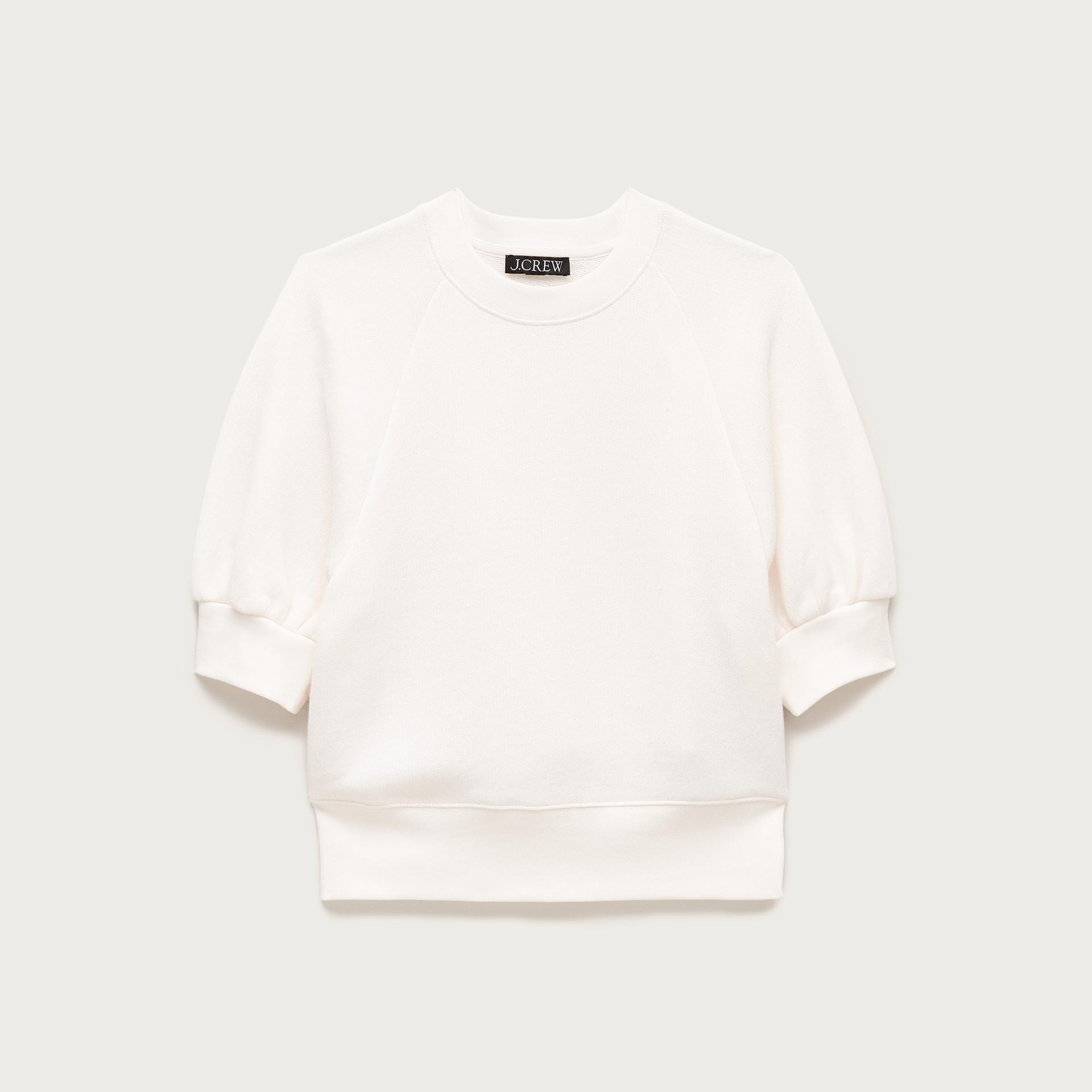 heritage terry puff-sleeve sweatshirt with eyelet collar