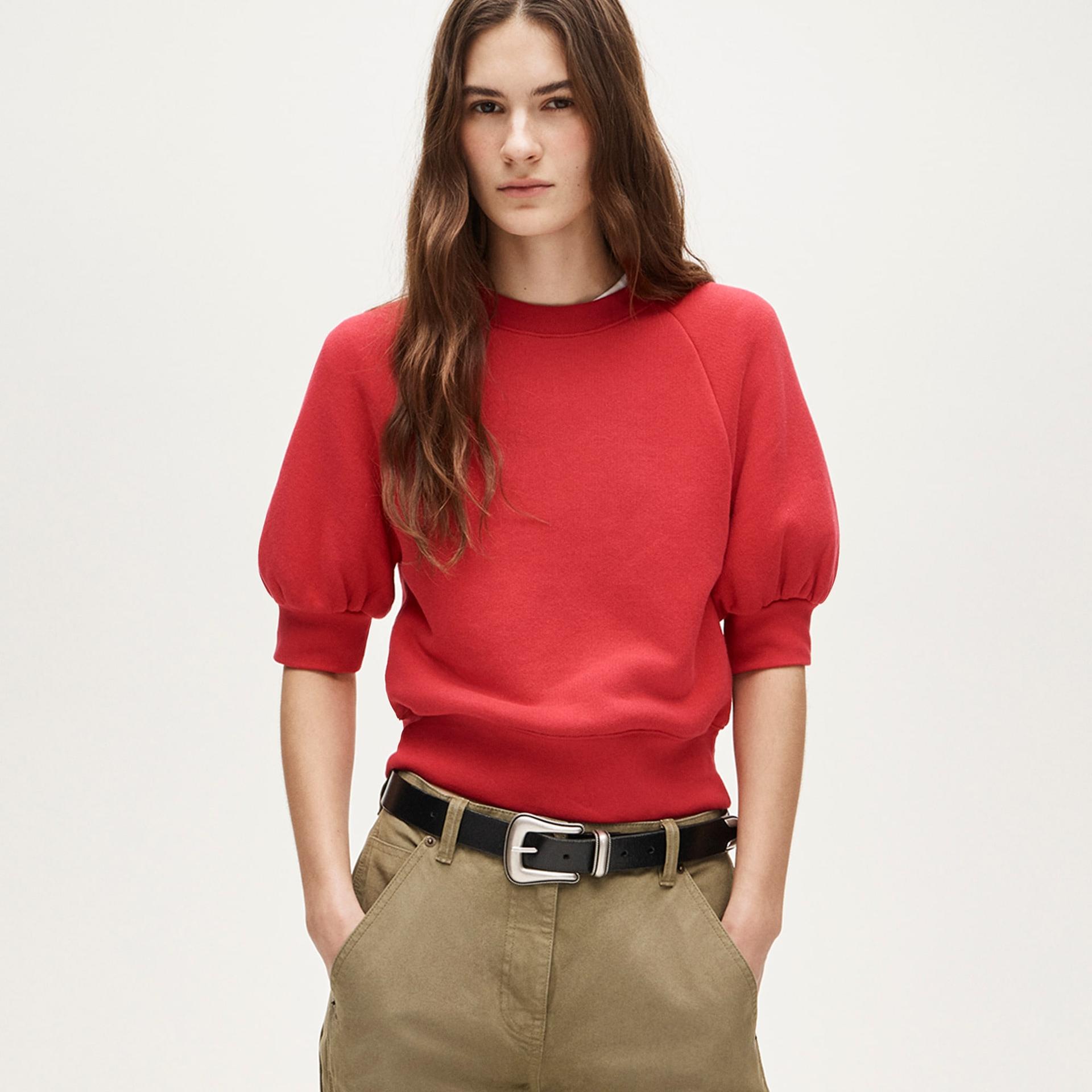 heritage terry puff-sleeve sweatshirt