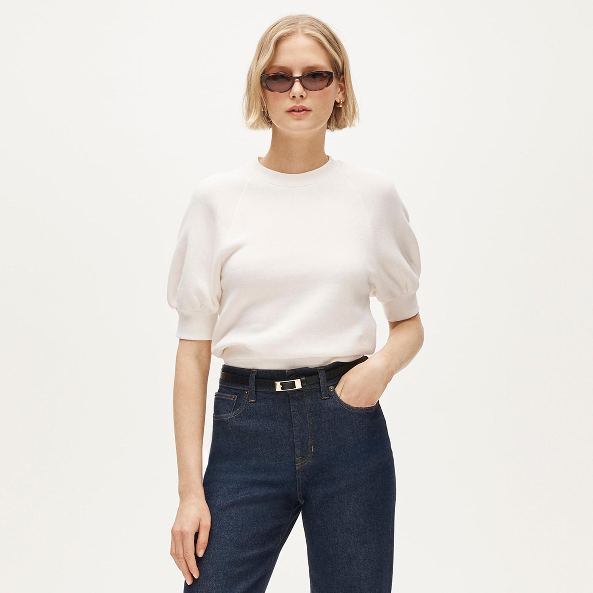 heritage terry puff-sleeve sweatshirt