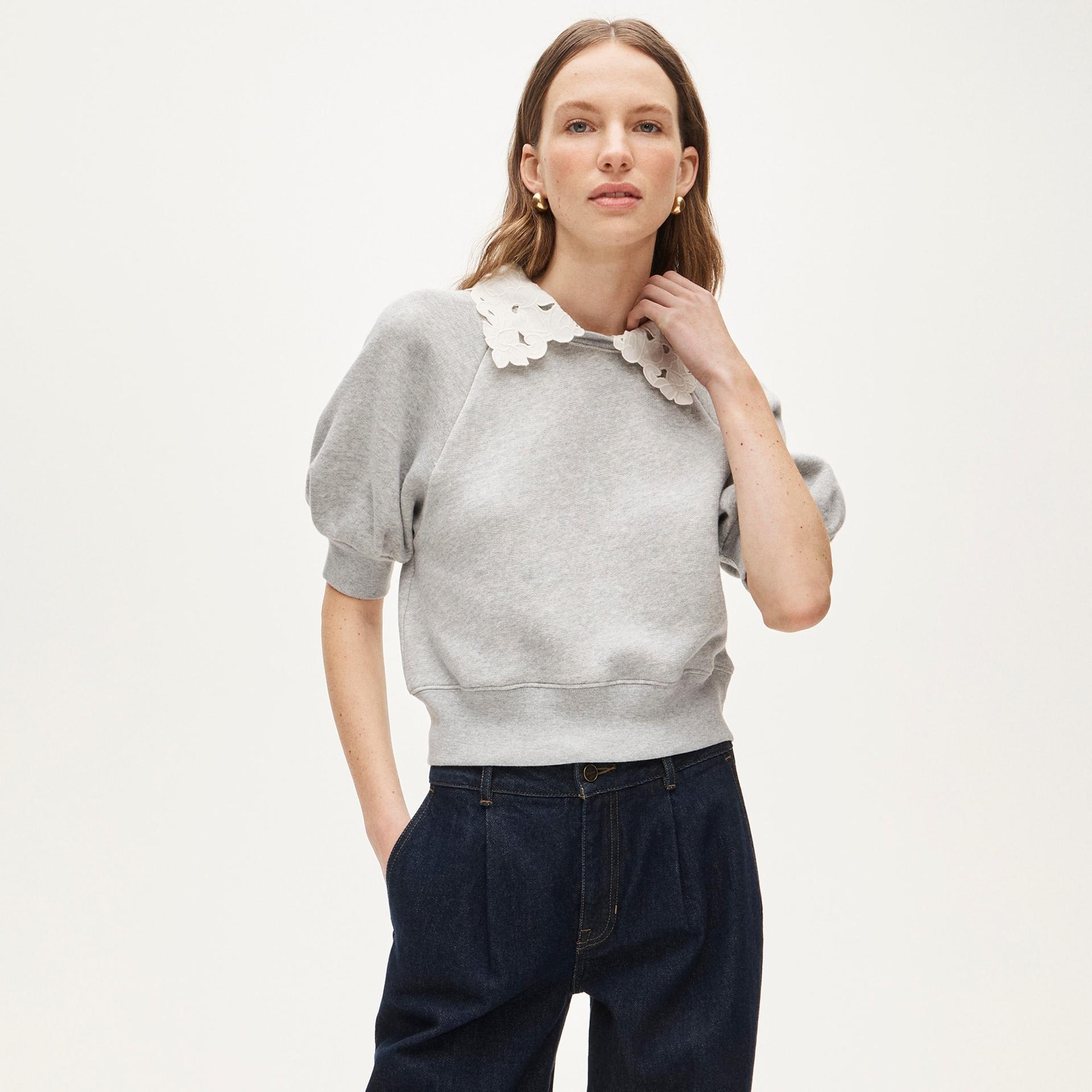 heritage terry puff-sleeve sweatshirt