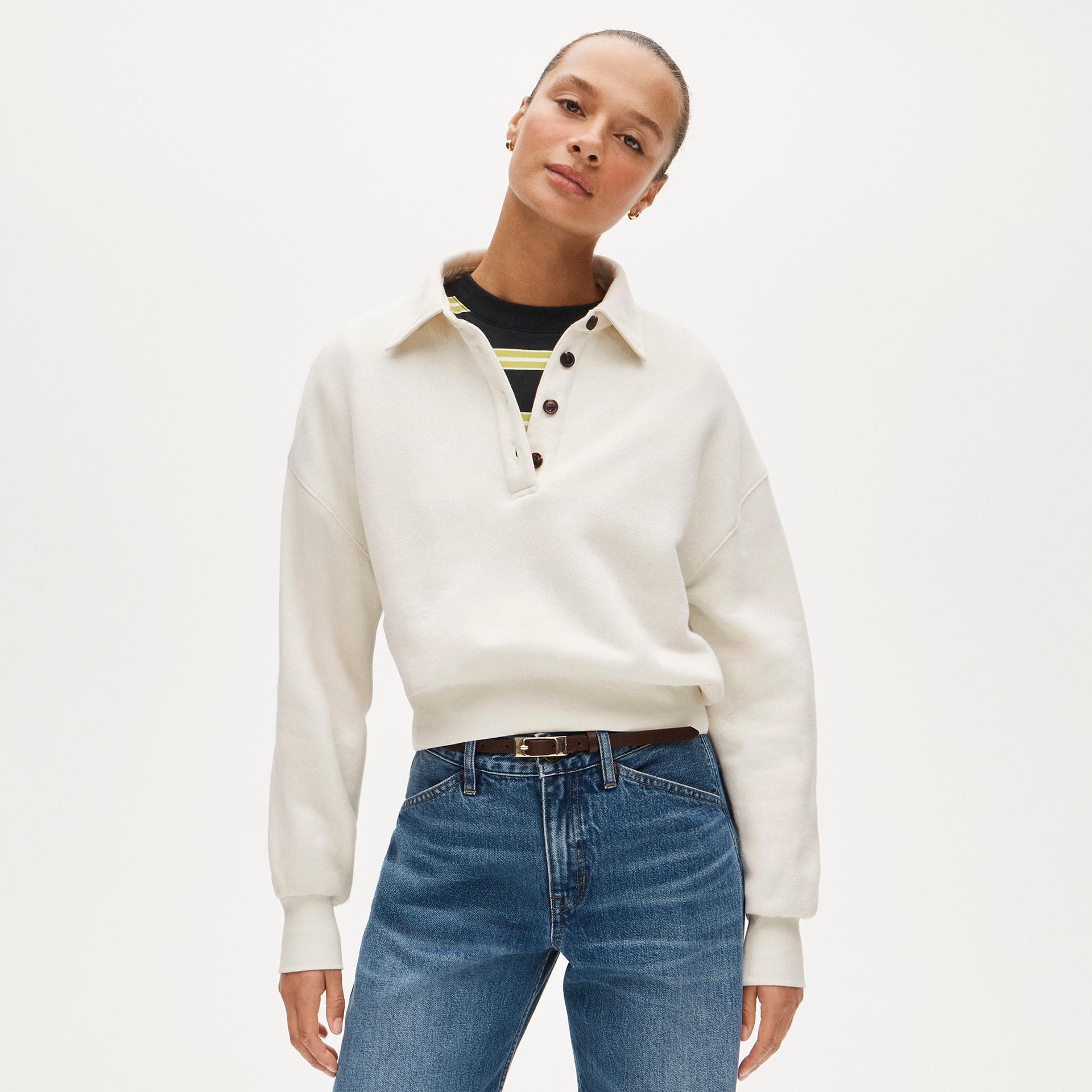 heritage terry rugby sweatshirt in stripe