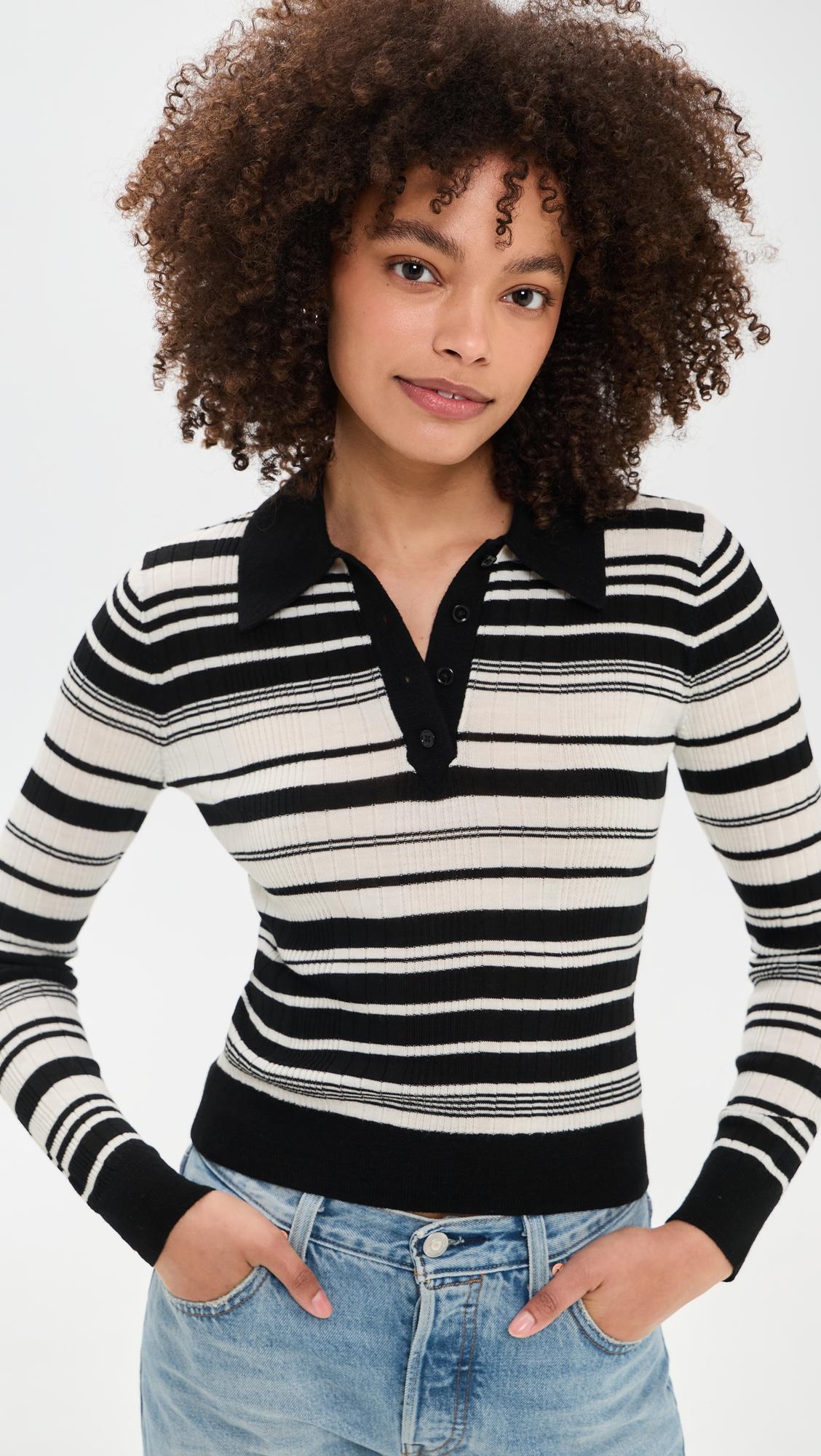 hermia merino wool polo top