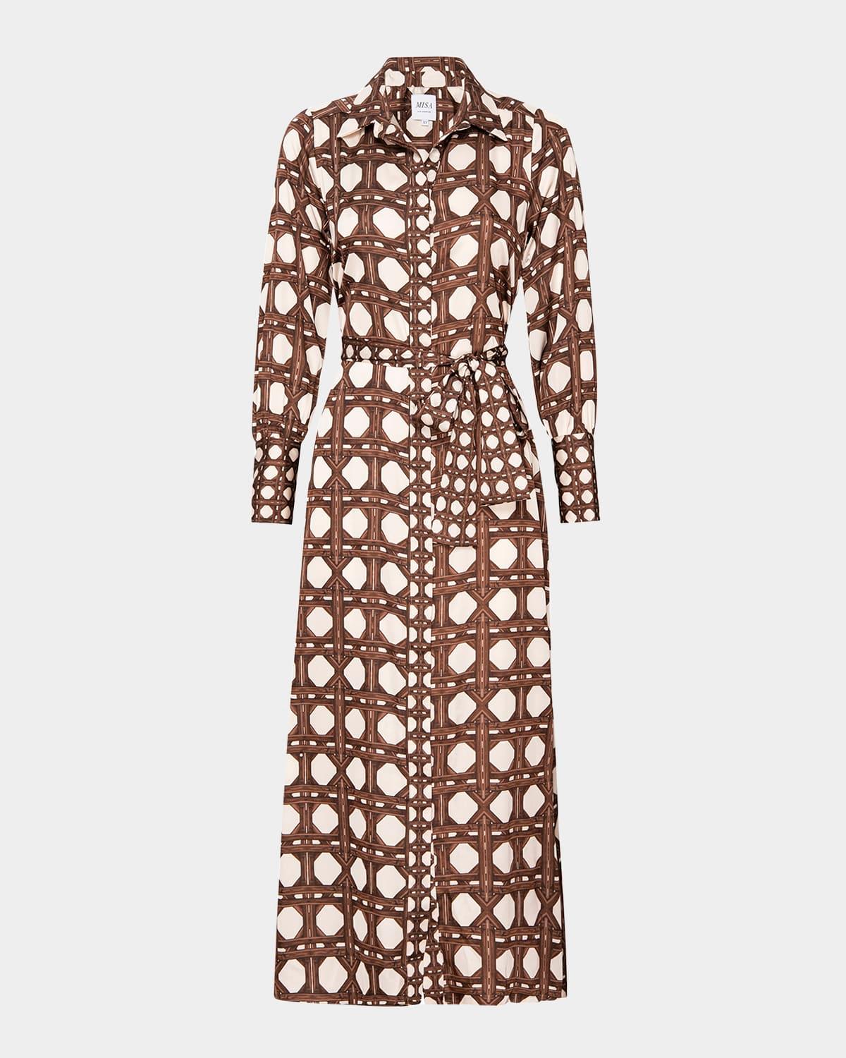 herminia satin midi shirtdress