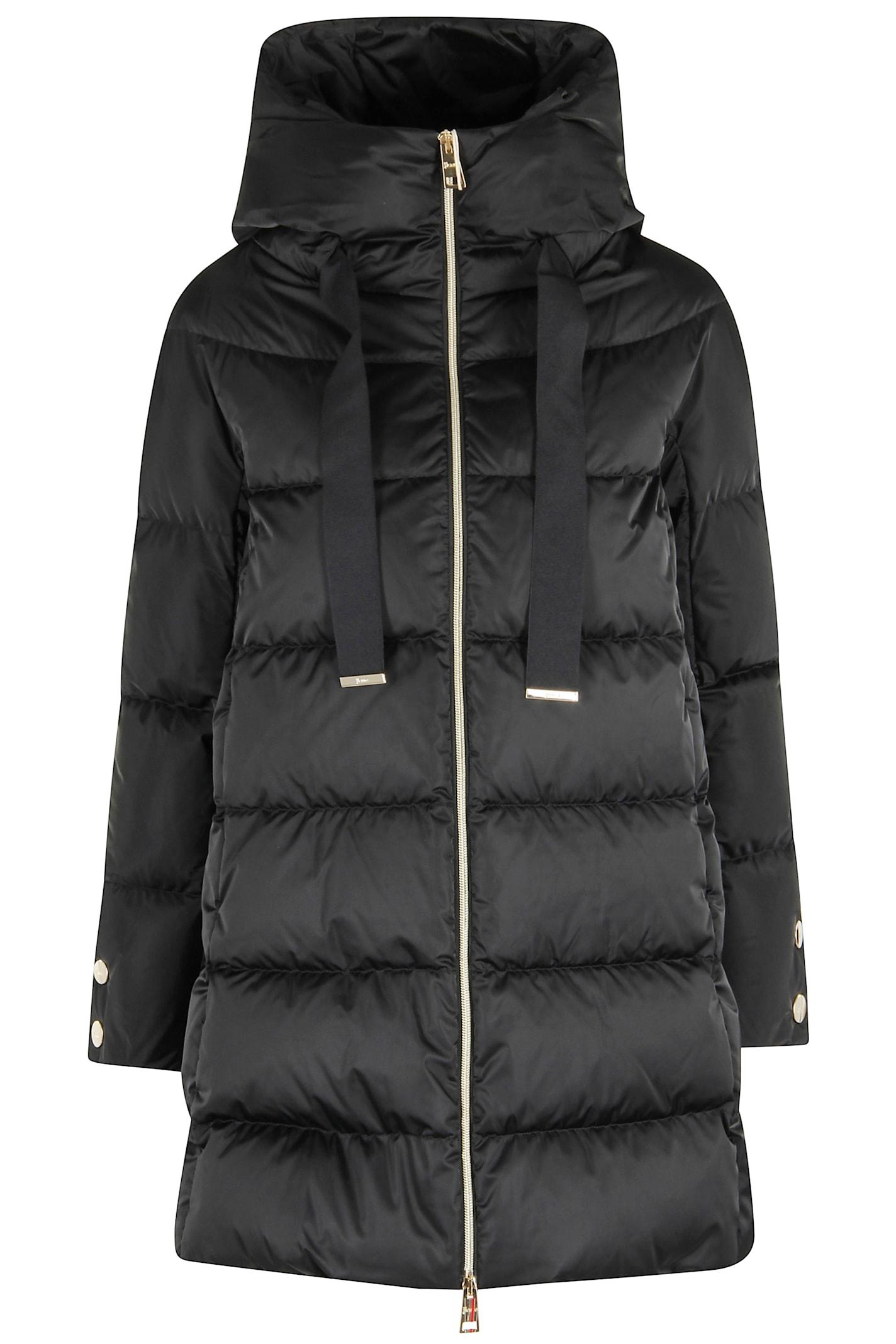 herno a-shape in raso con cappuccio